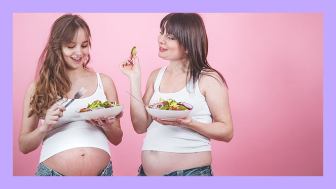 mujeres-embarazadas-comiendo-ensalada